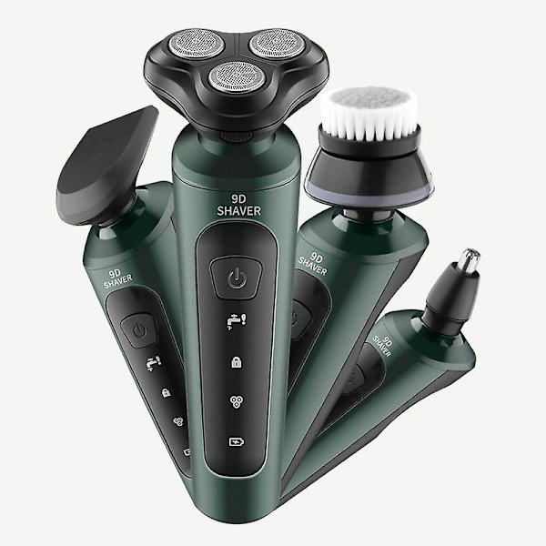 9D Elektrisk barbermaskin for menn Skjeggtrimmer Barbermaskinsett 3 blader Bærbar Oppladbar Vaskbar Multifunksjonell{EE}