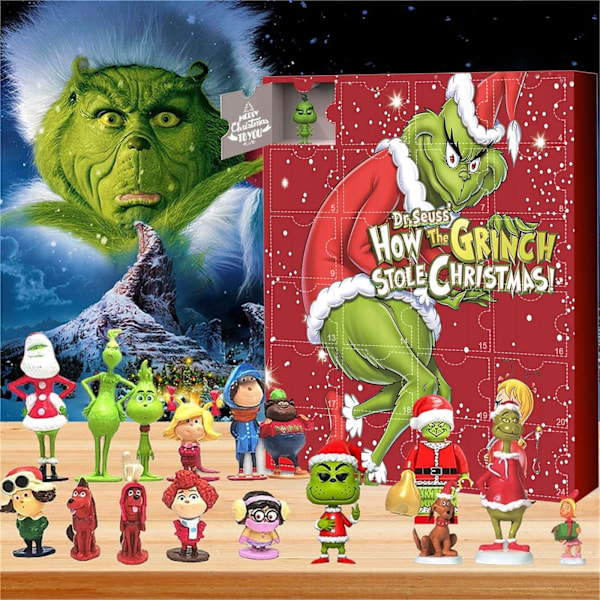 2023 Julekalender Grænseoverskridende Julekalender Jule Blind Box 24 Dages Nedtællingskalender Blind Box Grinch C