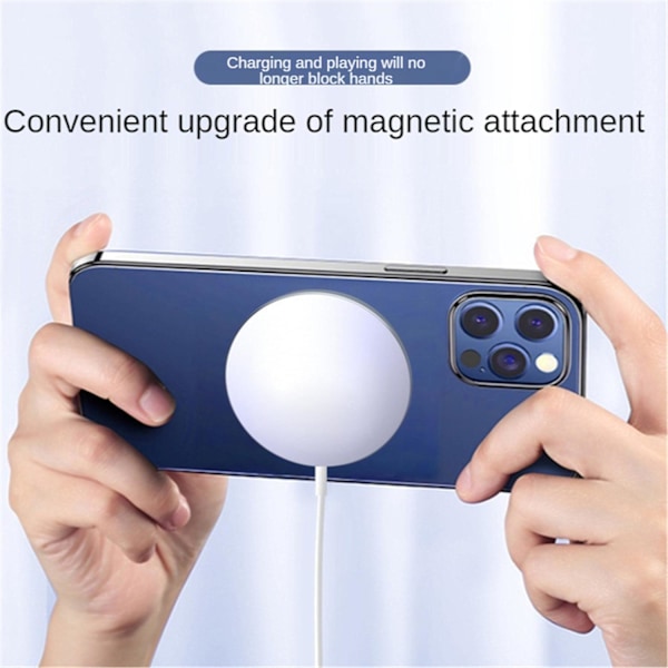Trådløs lader kompatibel med MagSafe til iPhone Samsung.. Sølv one size