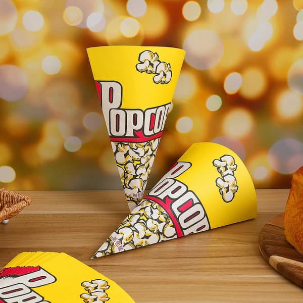 100 stk. Popcornpapirsposer med tilspidsede spidser Kegleformede slikposer til popcorn og slik