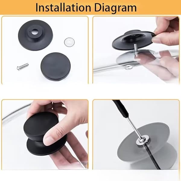 Lid handle - Lid knobs - Kitchenware spare parts - Universal - Pot handle - Screw