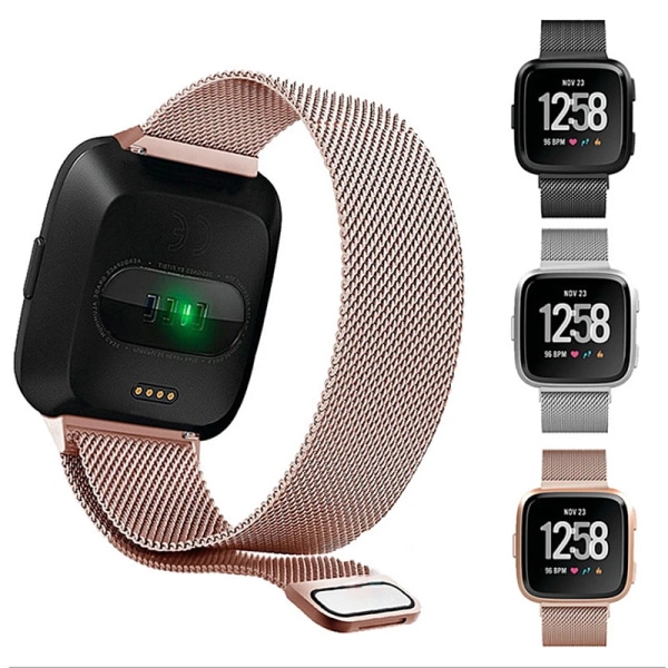 Metallrem för Fitbit Versa 2 3 4 Lite Sense Band Handled Milanese Sense 2 Ersättningsmagnetslinga Armband Fit Bit Watchband Vintag