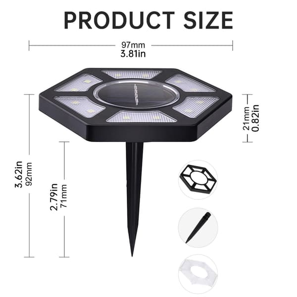 Solcelle bakkelamper 4 stk, vanntette utendørs nattlamper hage gårdsplass dekorasjon solcelle LED-lys for side landskap plen 4pcs
