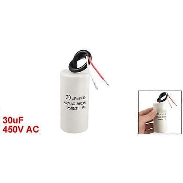 2-trådig kabel 30uF 450VAC 50/60Hz CBB60 Motor Start- och Driftkondensator
