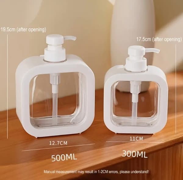 Tvålautomat med pump 300ml/500ml Plast Diskmedelbehållare för Kök Badrum Rosa