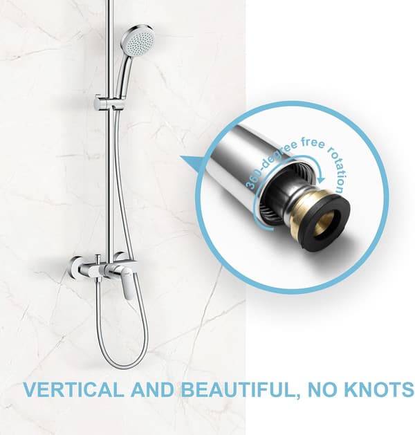Universell 3m Glatt PVC Dusjslange Erstatning Sølv For Baderom Dusjhode Forlengelse