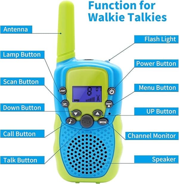 2-pakning Walkie Talkies for barn 3 4 5 6 7 år, gutter og jenter