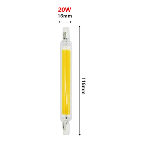R7S 118mm LED-lampa 20W - 2 stycken - Varmvitt ljus - Ø16x118 mm - 360º