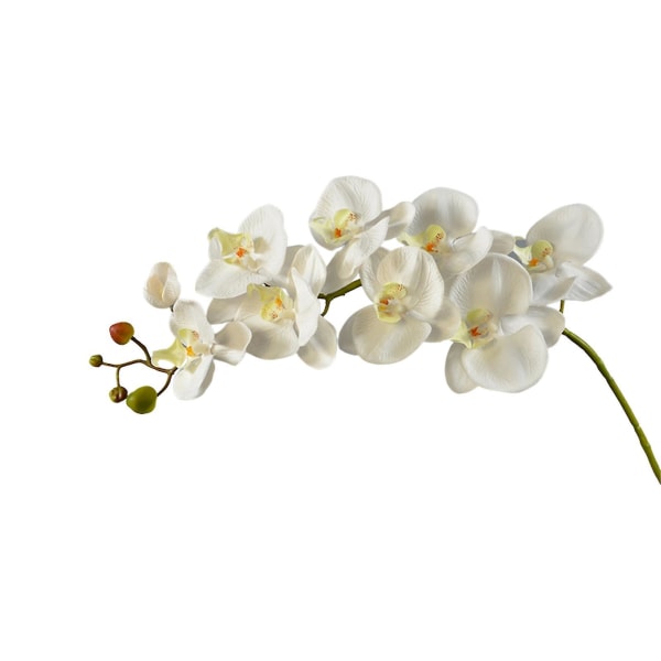4 st konstgjorda orkidéstammar Real Touch Latex Phalaenopsis grenar Faux Cymbidium Blommor 9 stora kronblad 40,9 tum