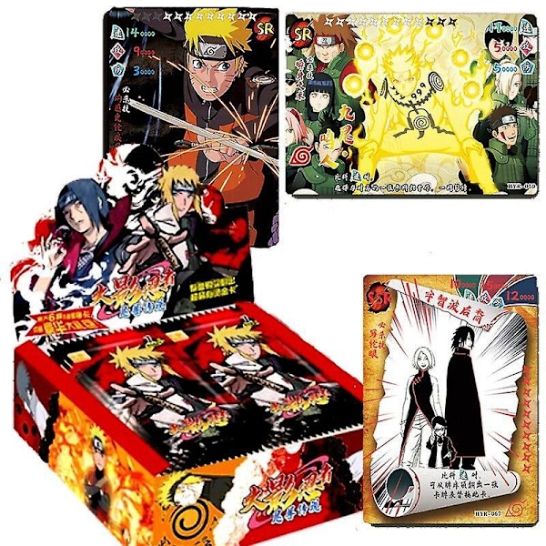 Naruto Spillekort Japansk Tegneserie Skolemester Serie SSP Kort Uchiha Sasuke Ninja Krig R Barnleker M 36 PACK 144PCS