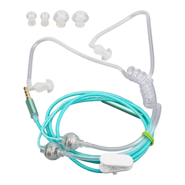 Trakeal Hörlurar Ergonomiska Strålningsfria Brusreducerande Portabla Binaurala 3.5mm Trakeal Headset för Laptop Tablet Grön