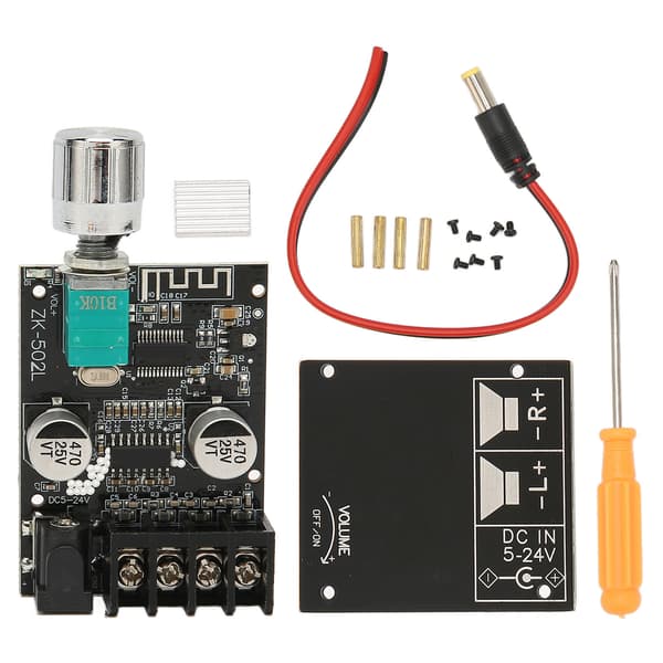 Bluetooth 5.0 Digital Effektforsterkerkort Mini Stereo Forsterkermodul med Strømbryter og Justerbar Volum