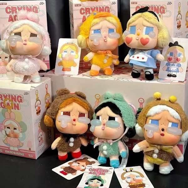 Itkevät vauvat -sarjan vinyylikasvoiset pehmolelut sokkolaatikossa, trendikäs riipus mini Crying Rabbit【1pc in box】