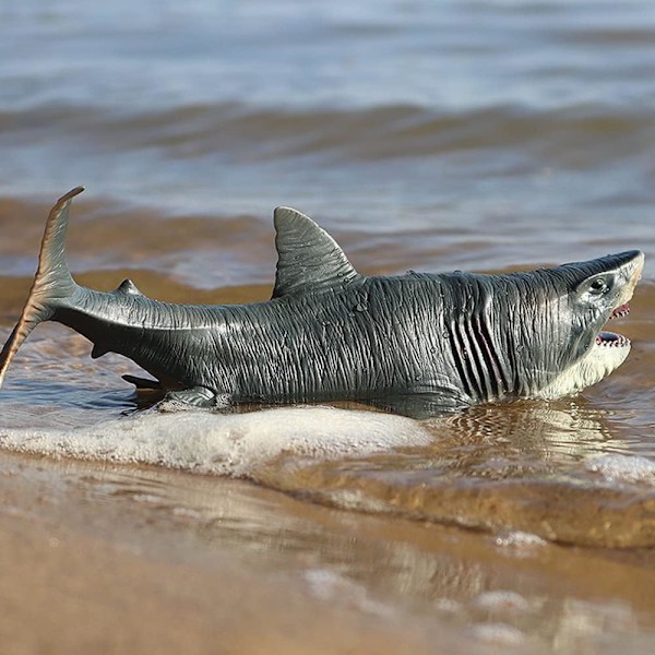 Suuri Megalodon-hai lelu, muovinen merieläinhahmo, realistinen merihirviöleluhahmo{EE}