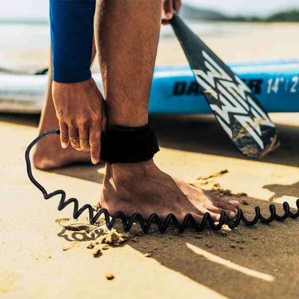 Surfkoppel 2-pack Elastisk Infällbar Säkerhetslina för Surfning och Stand Up Paddle Board Svart