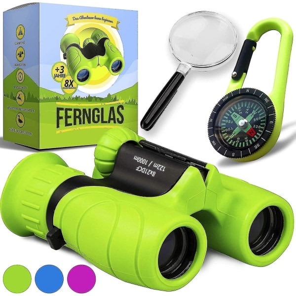 Children's binoculars with magnifying glass and compass