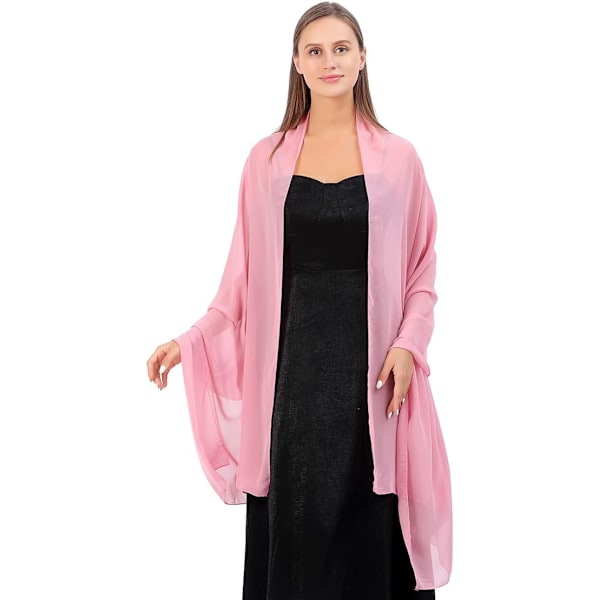 Tunna, mjuka chiffonsjalar och omslag för kvinnor från Ladies, lättviktiga bröllopsklänningar för fest, sjal för brud (Bönrosa)