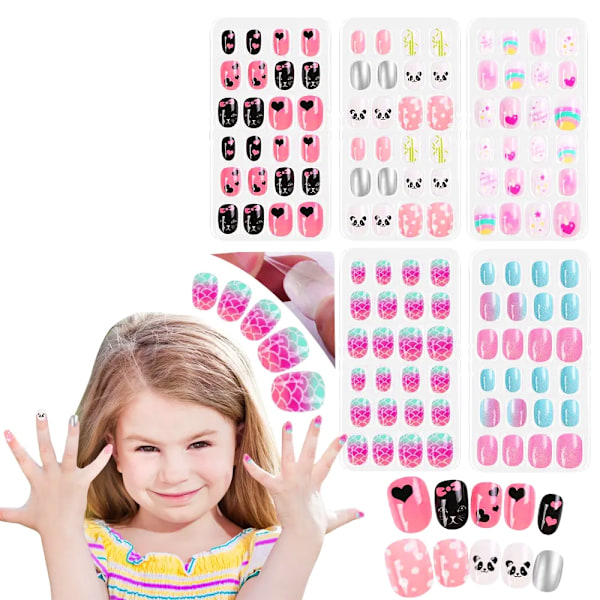 120-pack - Lösnaglar för Barn - Akrylnaglar Multicolor multifärg