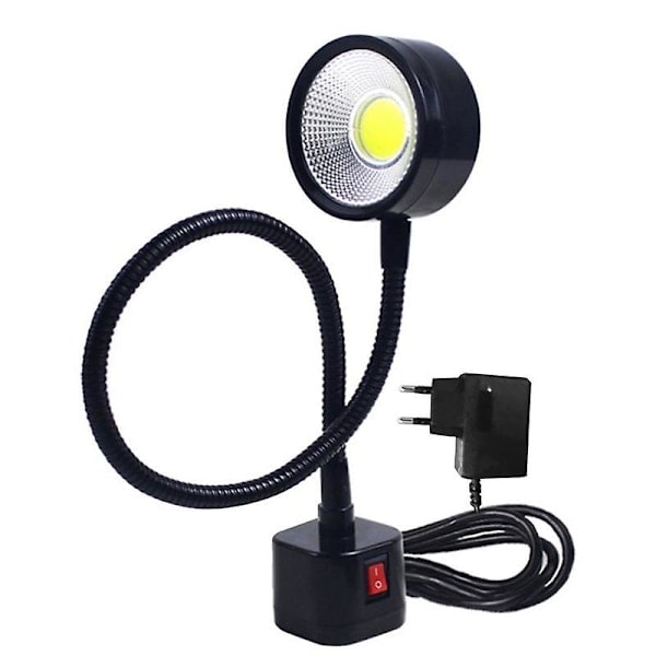LED-arbetslampa med magnetisk bas, flexibel svanhalslampa 220V 5W för svarv, fräsmaskin, borrmaskin Industri