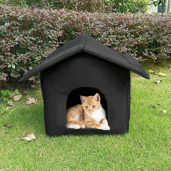 Udendørs vejrbestandigt kattehus, indendørs hundehus, sammenklappeligt vejrbestandigt kattetelt, vintervarmt Oxford-stof, S