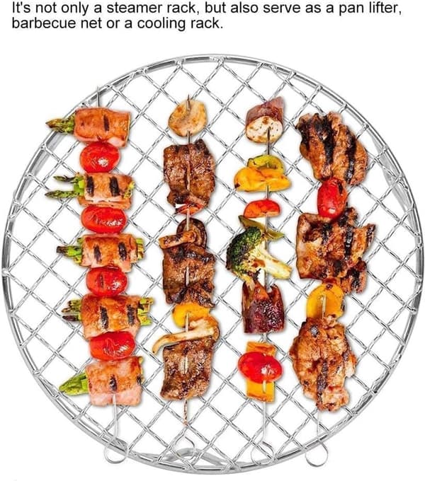 Runt bakgaller i rostfritt stål – Stapelbart grill- och ugnsgaller för köksbruk