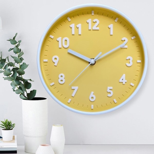 Modern Enkel Väggklocka 8 Tum Godisfärgad Tyst För Tidsklockor Ornament För Hem Sovrum Sovsal Vardagsrum Dekoration Rosa{ee}