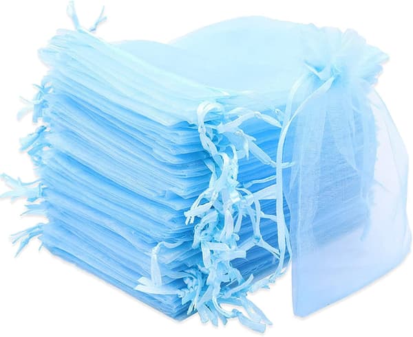 Organzapose, organza gavepose, smykkepose, bryllupspose, la