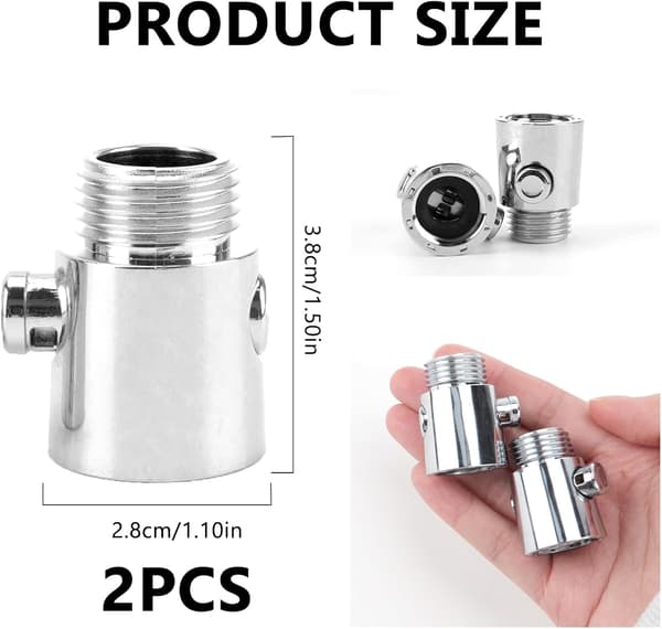 (ee)Brusehovedstopper, 2 stk. Brusehoved Stopventil med Kontakt Vandsparer til Brusebad