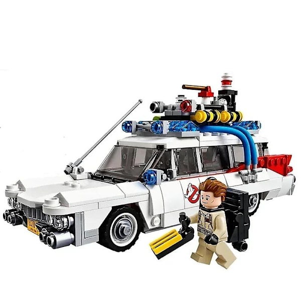 Varastossa MOC Yhteensopiva 21108 Ghostbusters Ecto-1 Elokuva-Auton Rakennuspalikat DIY Leikkikalut Kokoonpano Malli Lapsille Pojille Tytöille Lahjoiksi with Mini dolls