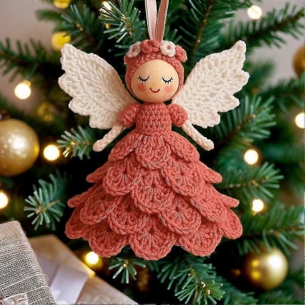 DIY Hæklet Engel Ornament Håndværkssæt til Jule- og Helligdagsdekoration Blue