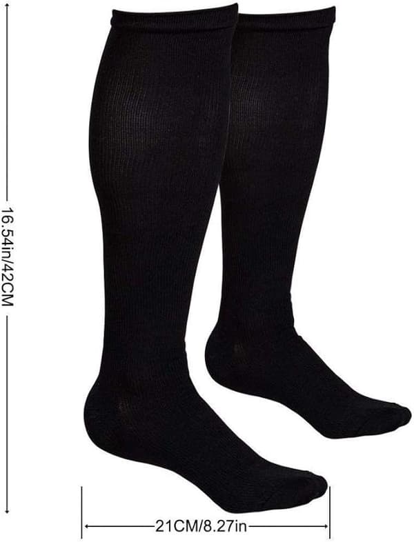 Sabarry 7 par kompressionsstrømper til mænd og kvinder, 20-25 mmHg L/XL Sort