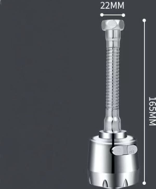 Köksblandare förlängare - Flexibelt vridbart munstycke - Kromad vattenluftare förlängning 165 mm