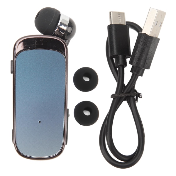 Infällbara trådlösa hörlurar Bluetooth5.2 hörlurar Clip On Earpiece Bekvämt headset för utomhussport körning Lutning Blå