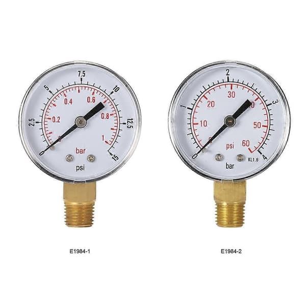 50 mm 0~60psi 0~4bar Poolfilter Vandtryksmåler Hydraulisk Trykmåler Manometer 1/4\" NPT-gevind 2