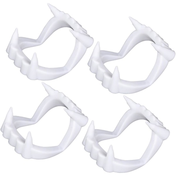 Sett med 4 Plast Vampyrtenner Vampyrgebiss Vampyrtenner Fotorekvisitter Sminke Leker Barn Halloweenfest Cosplay Rekvisitter