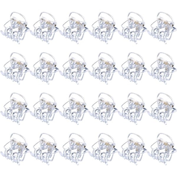 Mini hårklyper i plast for jenter og kvinner - transparent