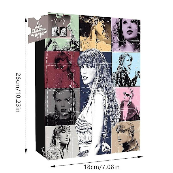 2023 Jule Taylor Swift Tema Adventskalender, 24 Dages Jule Nedtælling Blind Box Armbånd Kit Tilbehør