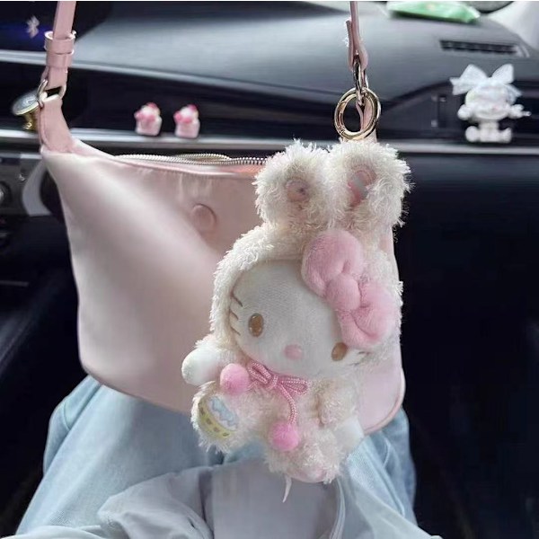 Japanilainen söpö Cardcaptor Sanrio Kuromiya Cinnamon Dog -pehmolelu riipus nuken koriste Kitten with glasses and overalls