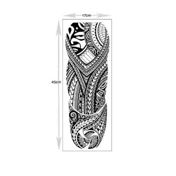 2 st Tillfälliga Tatuering Ärm Överföring - Hel Arm Tribal Vattentät Falsk Tatuering