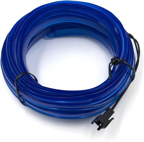 (ee) Car LED interiør lysstripe USB Neon Wire Light Kit 5M/16.5ft Bil dekorasjoner LED lys for bil interiør (Blå)