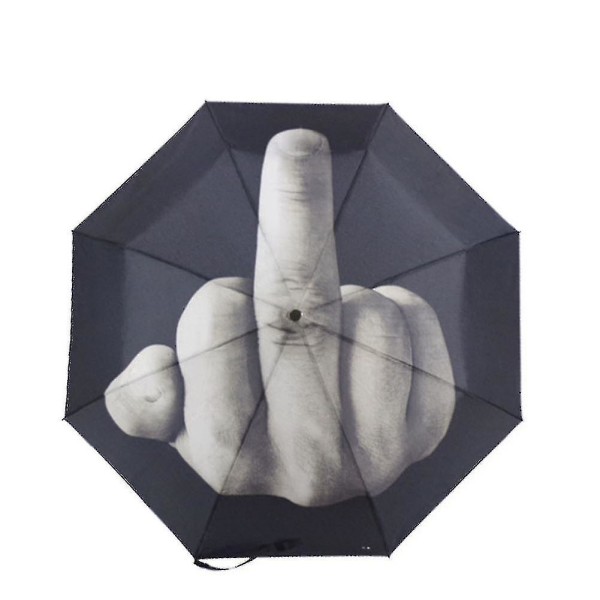 Cool sort paraply med nyhedsmæssig middelfingerdesign - Stødsikker foldbar modeparaply (mtcwc613)