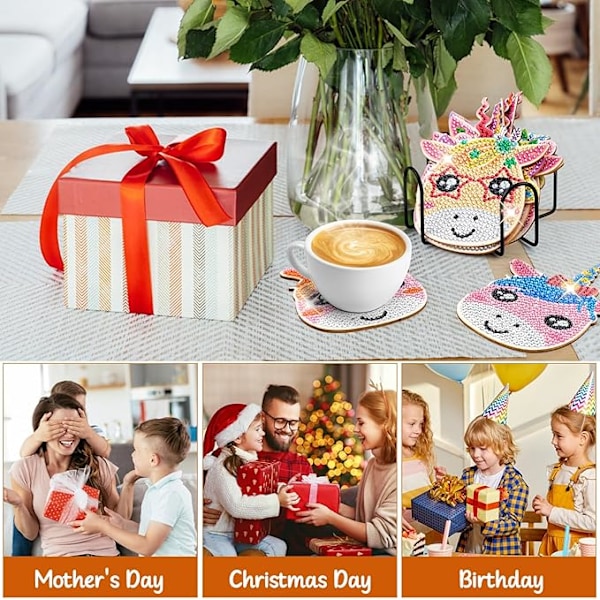 10 kpl Timanttimaalausalustoja jalustalla, Timanttimaalausalustat askarteluun, DIY Yksisarvisalustat, Liukumattomat, Sopivat aloittelijoille, Lapsille