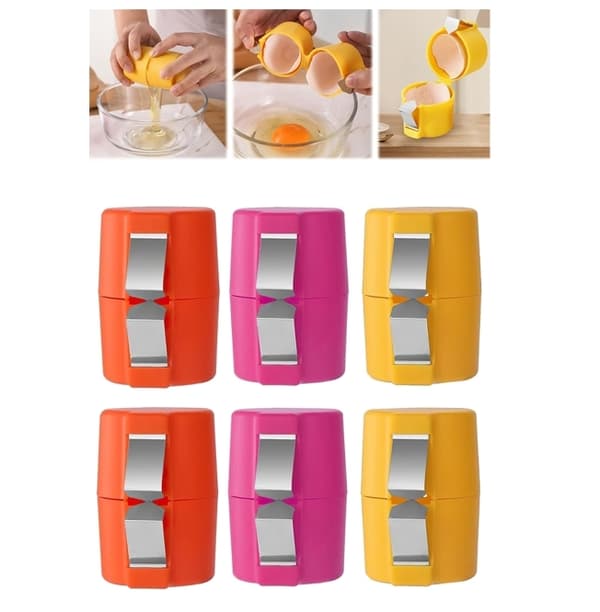 Eggeskallkutter Topper Åpner Verktøy For Rå Egg Multifunksjonell Eggdeler Knekker Sett Med 6 Deler