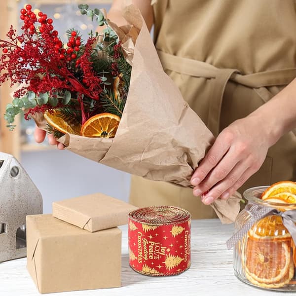 Festlig - Julegavebånd, håndværksmateriale til Ken-øreringe, hårtilbehør, kranse, blomsterarrangementer