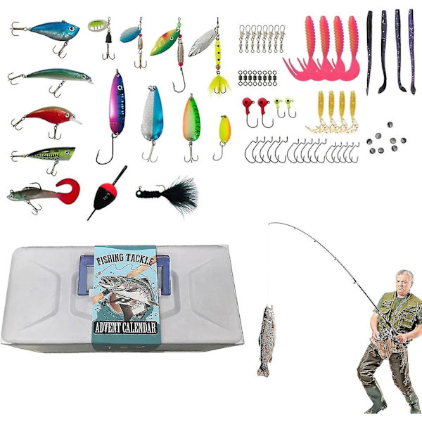 Jul Fiske Set Kassett, Fiske Adventskalender 2024, Jul Fiske Set Blind Box, Fiske Drag Set, Ängel Adventskalender 2024 Fiske D