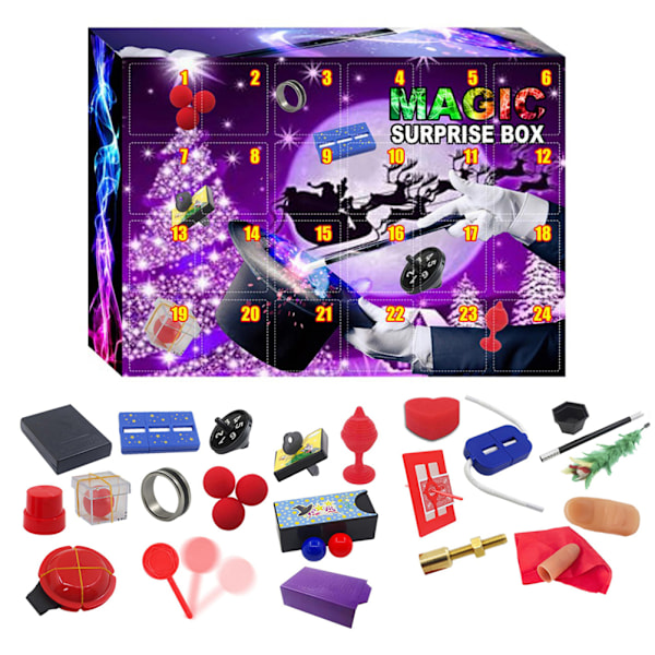 Julemagi Sæt til Børn - Blind Box med Tricks - Fantastiske Magiske Tricks Rekvisitter til Børn - Magisk Legetøj Egnet til Alder 6