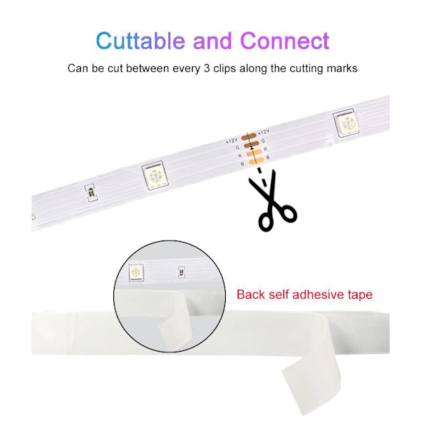 Flexibel 20m RGB LED-strip / Ljusslinga / LED-strip Bluetooth APP Multicolor multicolor