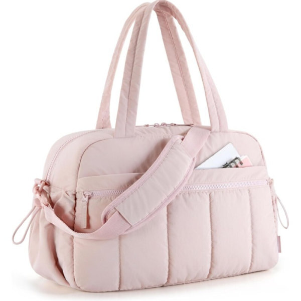 Naisten treenikassi, matkakassi kosteudenkestävällä taskulla Pink