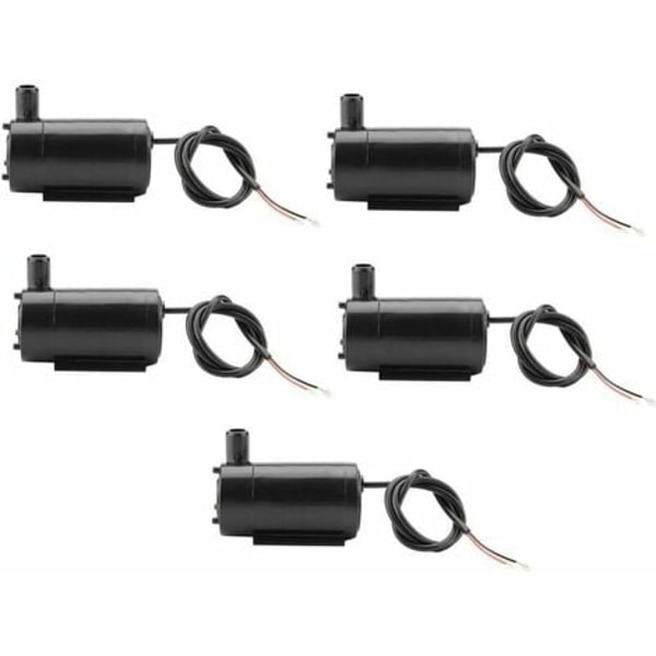 5 st mini vattenpump, 3W 220V DC 3V-5V dränkbar plastpump för akvariumfontän
