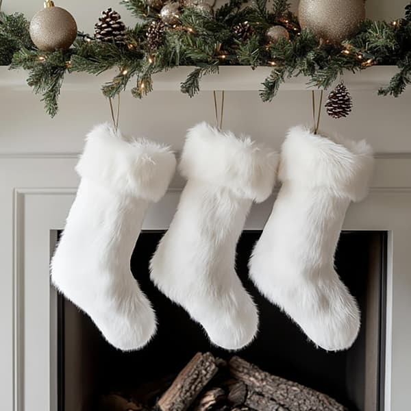 Julestrømper 3-pakning 45 cm Snøhvit Julepynt Festlige Sokker Gave Til Vinterferie Hjemmeinnredning